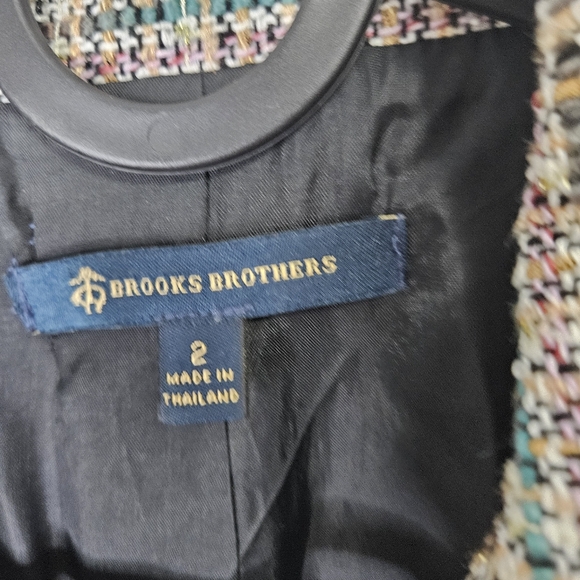Brooks Brothers Tweed Jacket Blazer  Sz 2 Multicolor Textured Corporate  Preppy - Picture 6 of 13